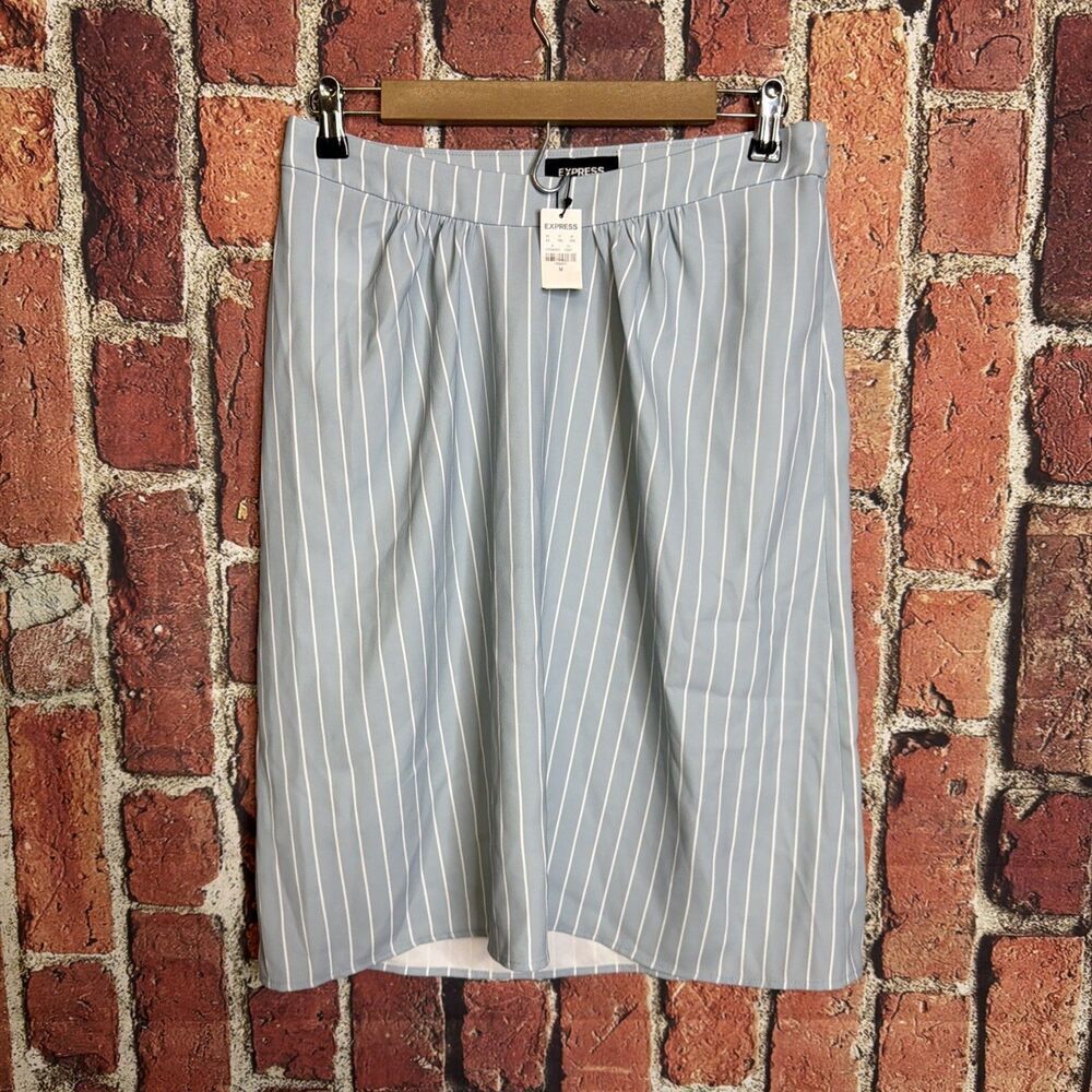 Express size Medium Skirt Blue Striped NWT Womens